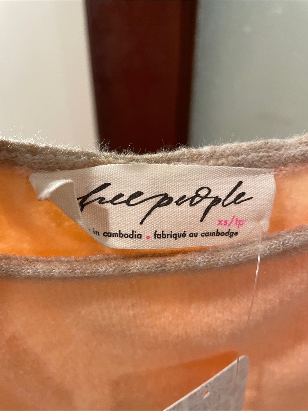 Free People Light Peach Boatneck Women's Sweater - Picture 4 of 4